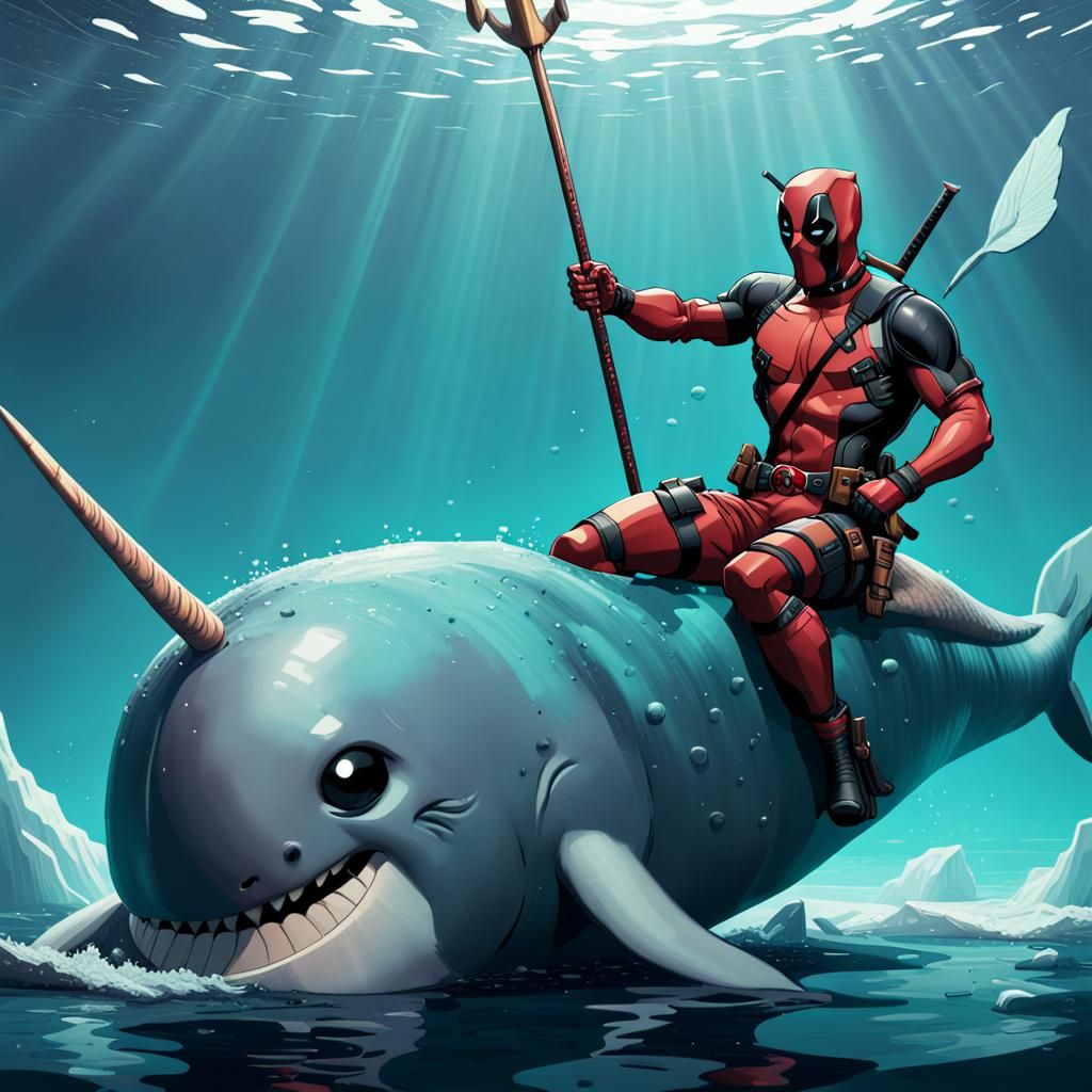 Deadpool Rides a Narwhal: Dynamic Digital Art