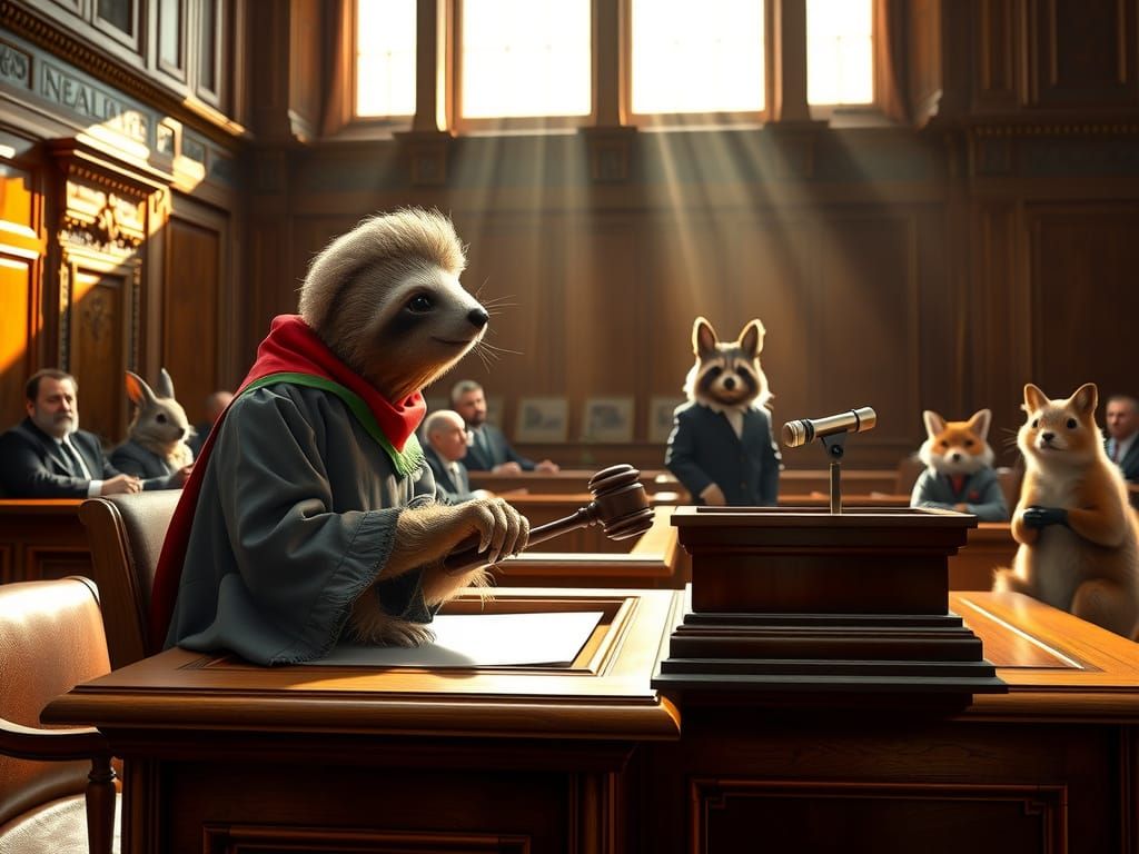 Sloth Presides Over Hilariously Slow-Paced Courtroom in Phot...