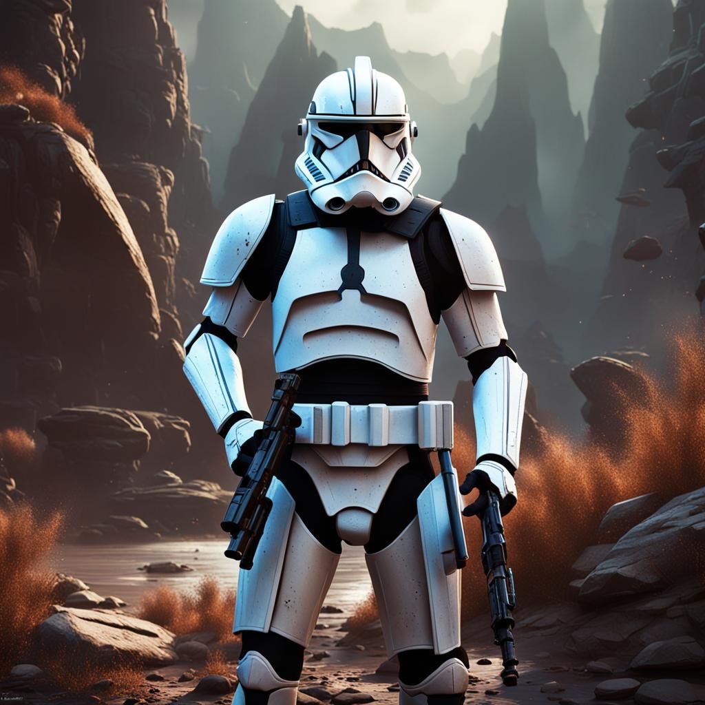 Detailed Clone Trooper Matte Painting in 8k