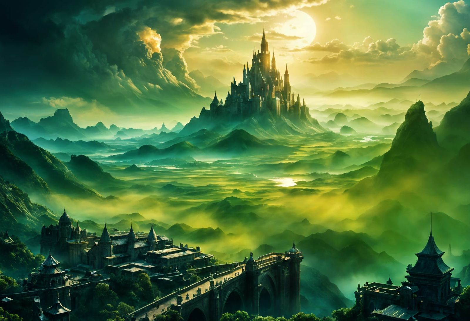 Epic Morning Mist in Cinematic Digital Matte Painting