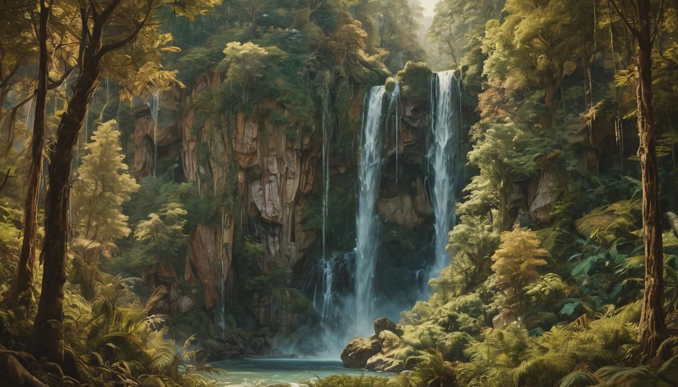 Cinematic Fantasy World: Mystical Realm in Oil