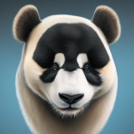 Detailed Panda Portrait in Hyperrealistic Style