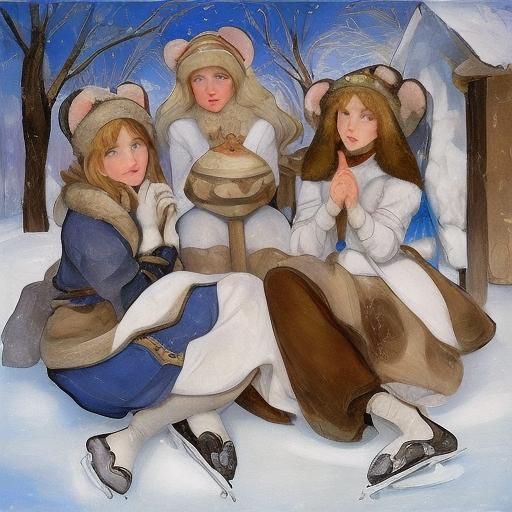 Mice on Ice: Classic Fine Art Painting