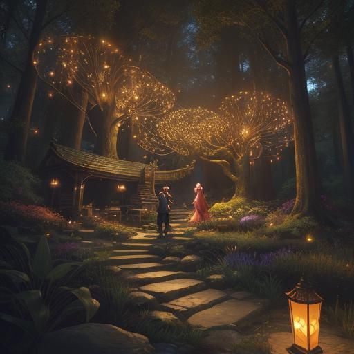 Enchanted Forest Date: Whimsical Fantasy Concept Art