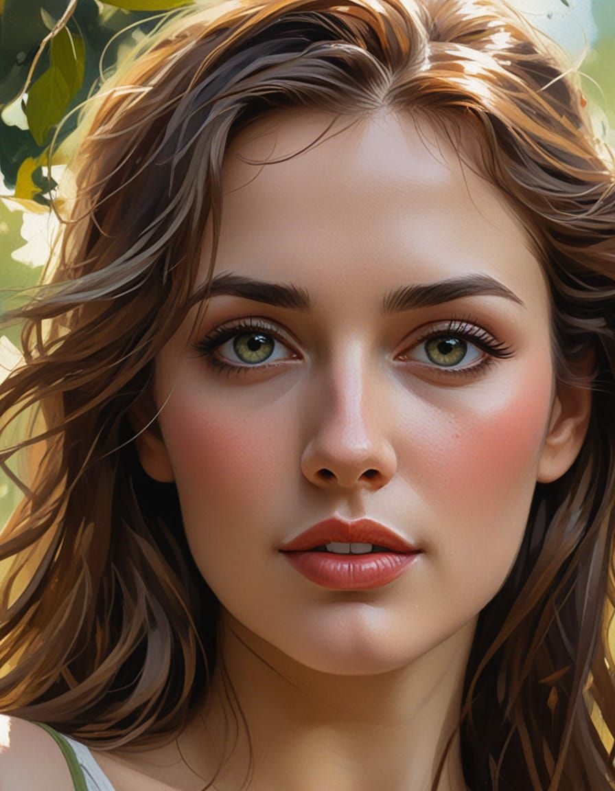 Stunning Spring Pin Up in Romantic Impressionist Style