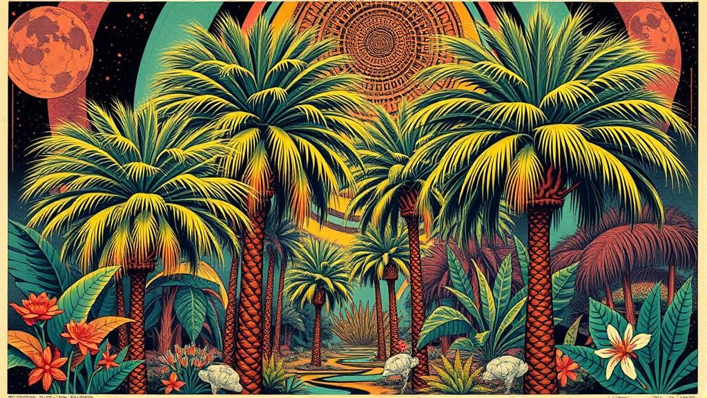 Psychedelic Art Nouveau Poster of Nature Boys