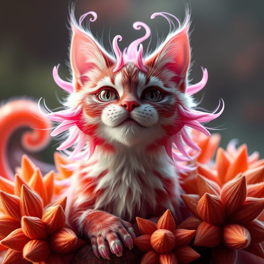 Surreal Pitaya Cat in Vibrant 8k Artistic Photography