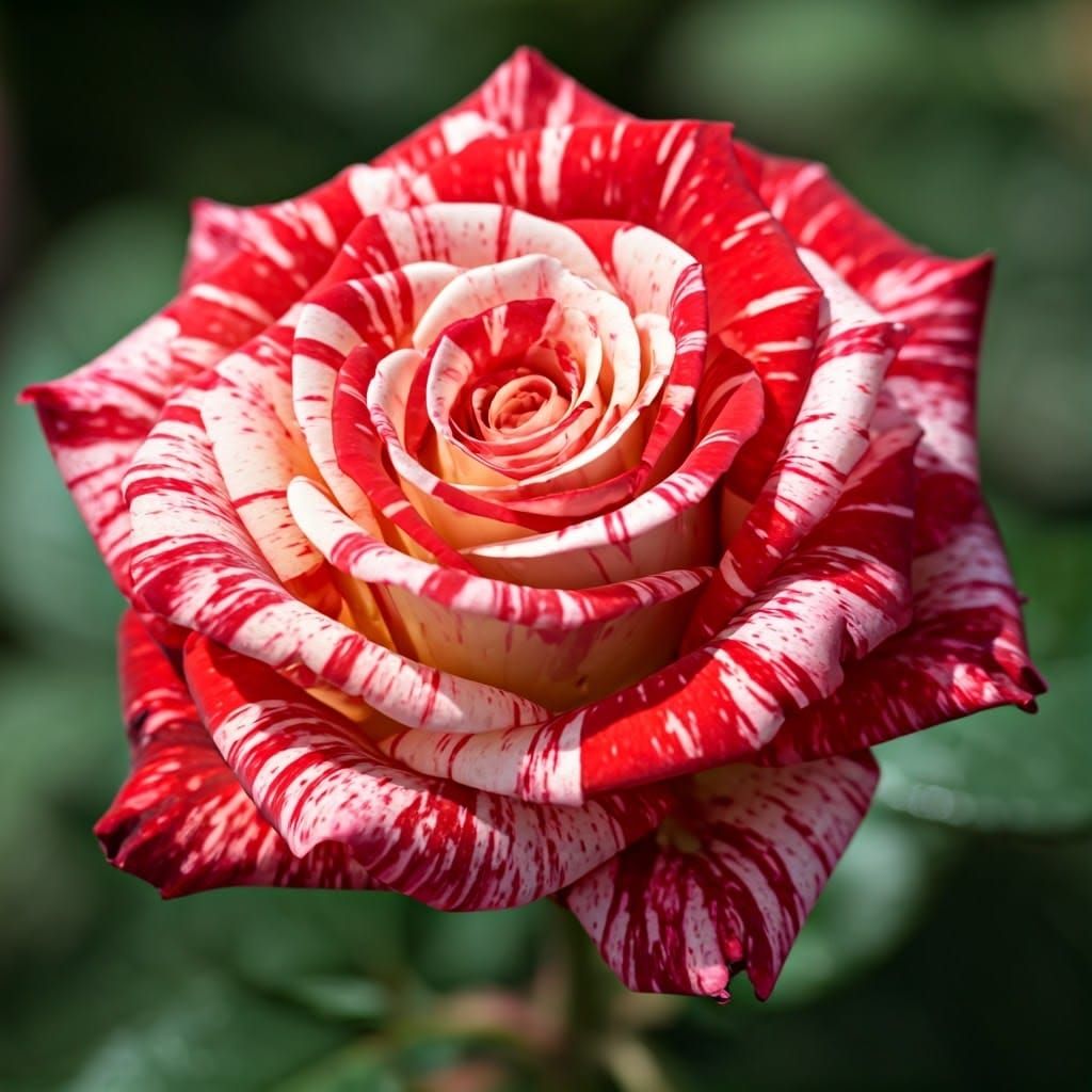 Striped Rose in Brilliant Sunlight