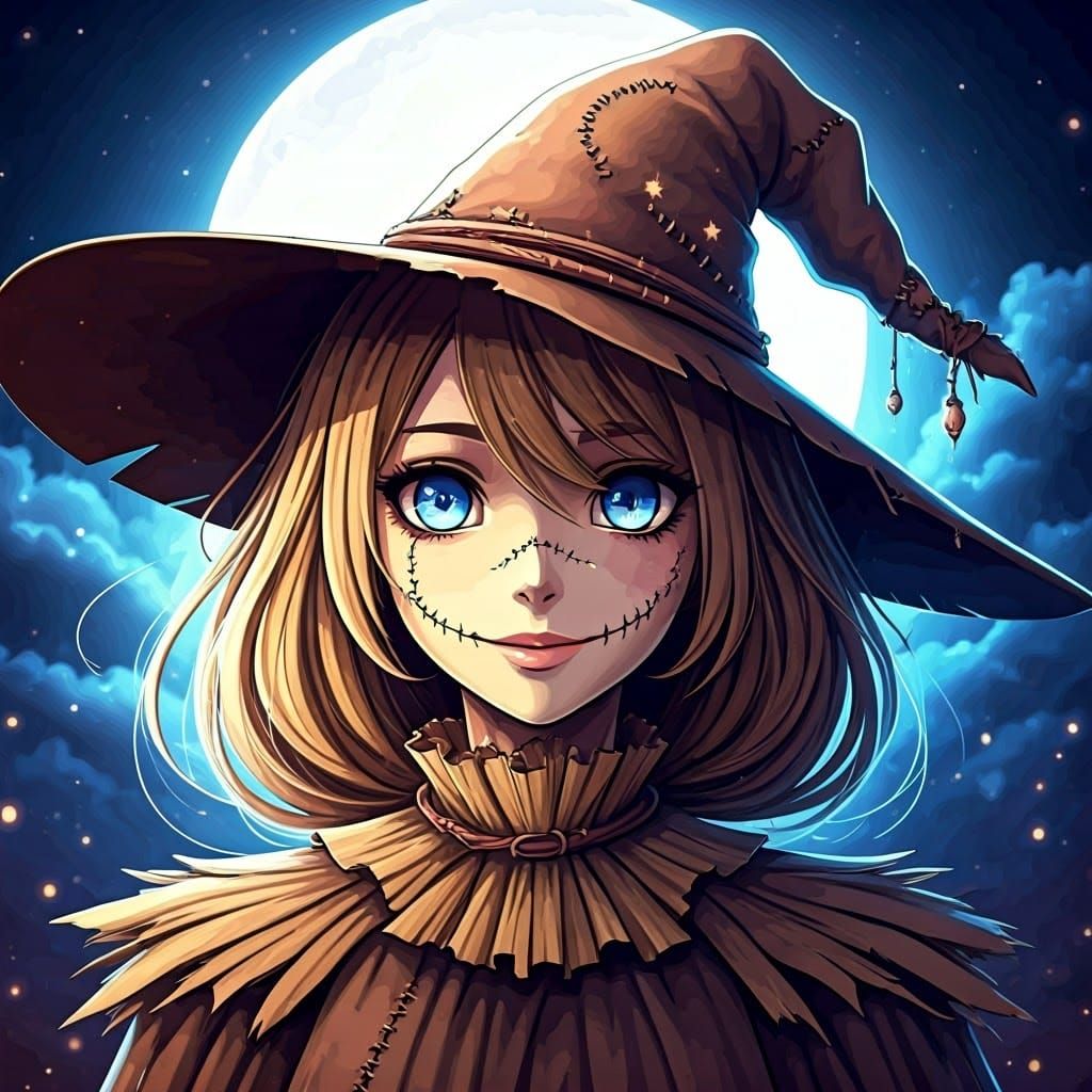 Scarecrow Witch, Anime Style Portrait (Google Imagen 3.0 Fas...