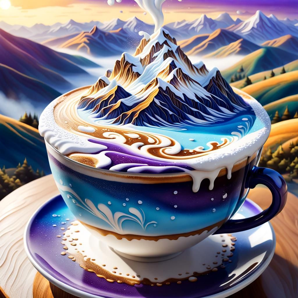 Fantasy Landscape Latte Art in Unreal Engine 5