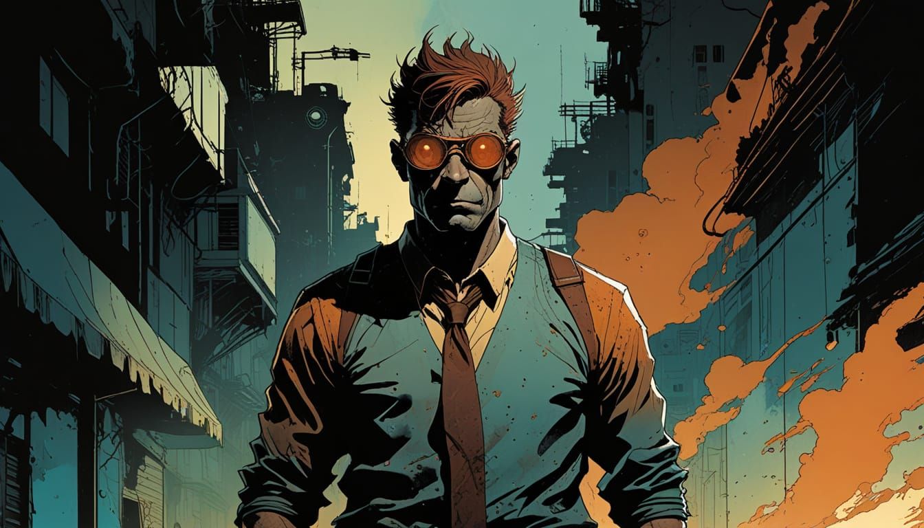 Coppery Copper Creature in Graphic Novel Style