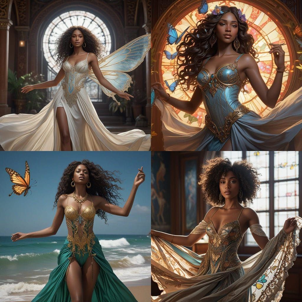 Goddess of Whimsy in Elegant, Intricate Portrait