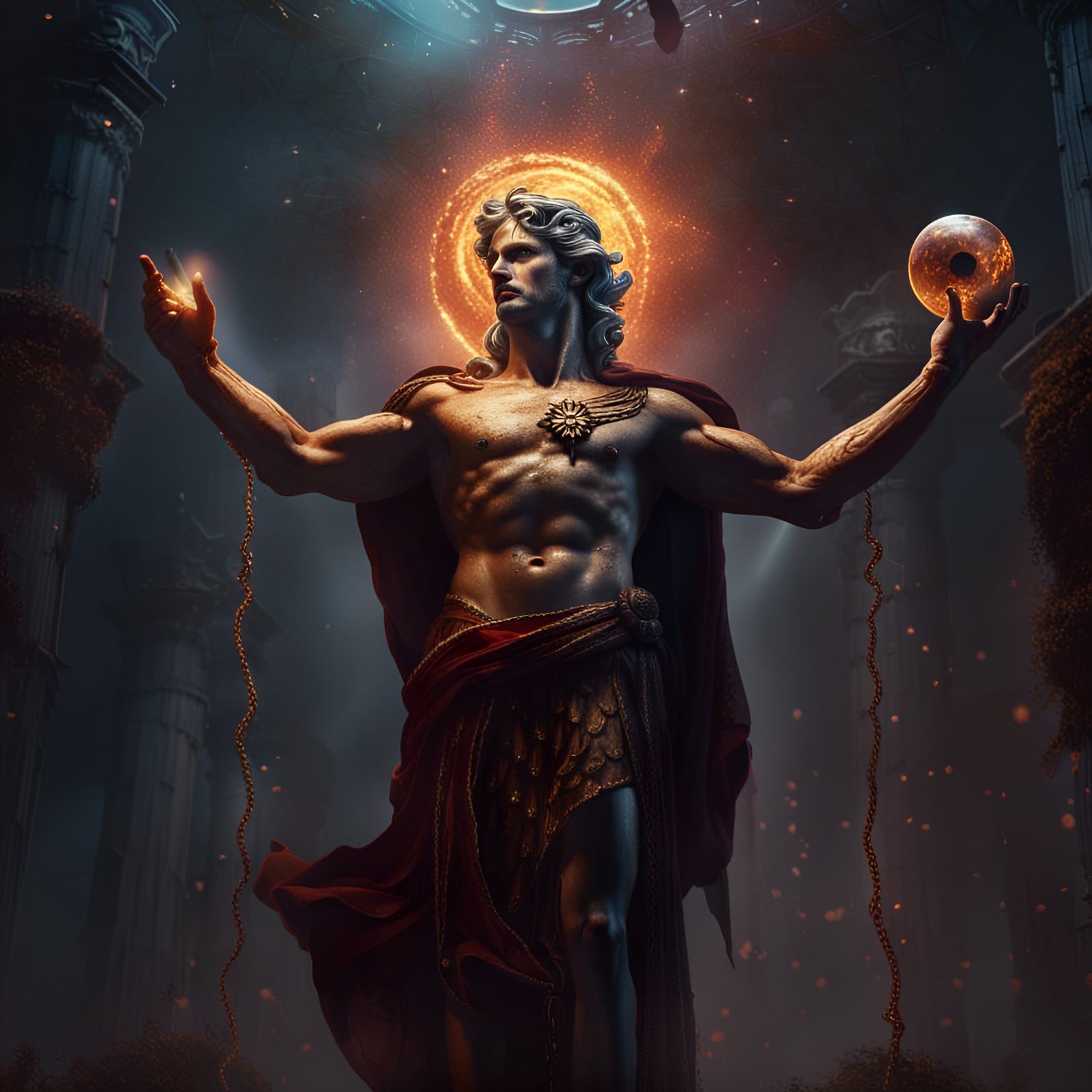 Mercury Appears to Occultist: Detailed Matte Painting