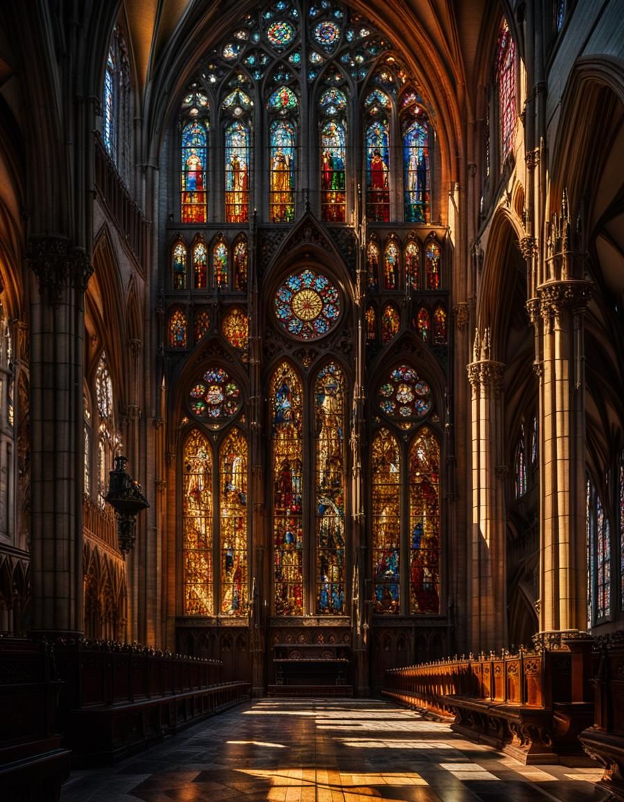 Eerie Medieval Cathedral in Gothic Revival Style