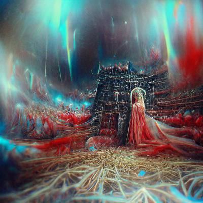 Unholy Gothic Castle in a Chaotic Hellscape