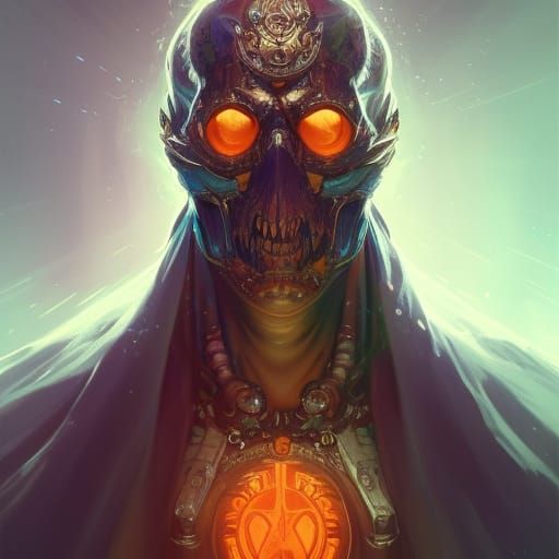 Detailed Lich Portrait in Trending Splash Art Style
