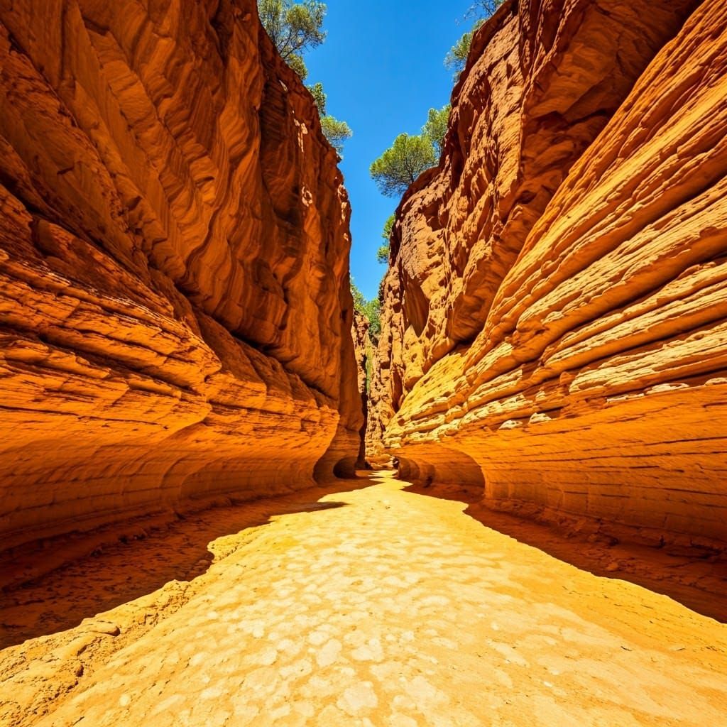 Vibrant Ochre Canyon Landscape in Provence