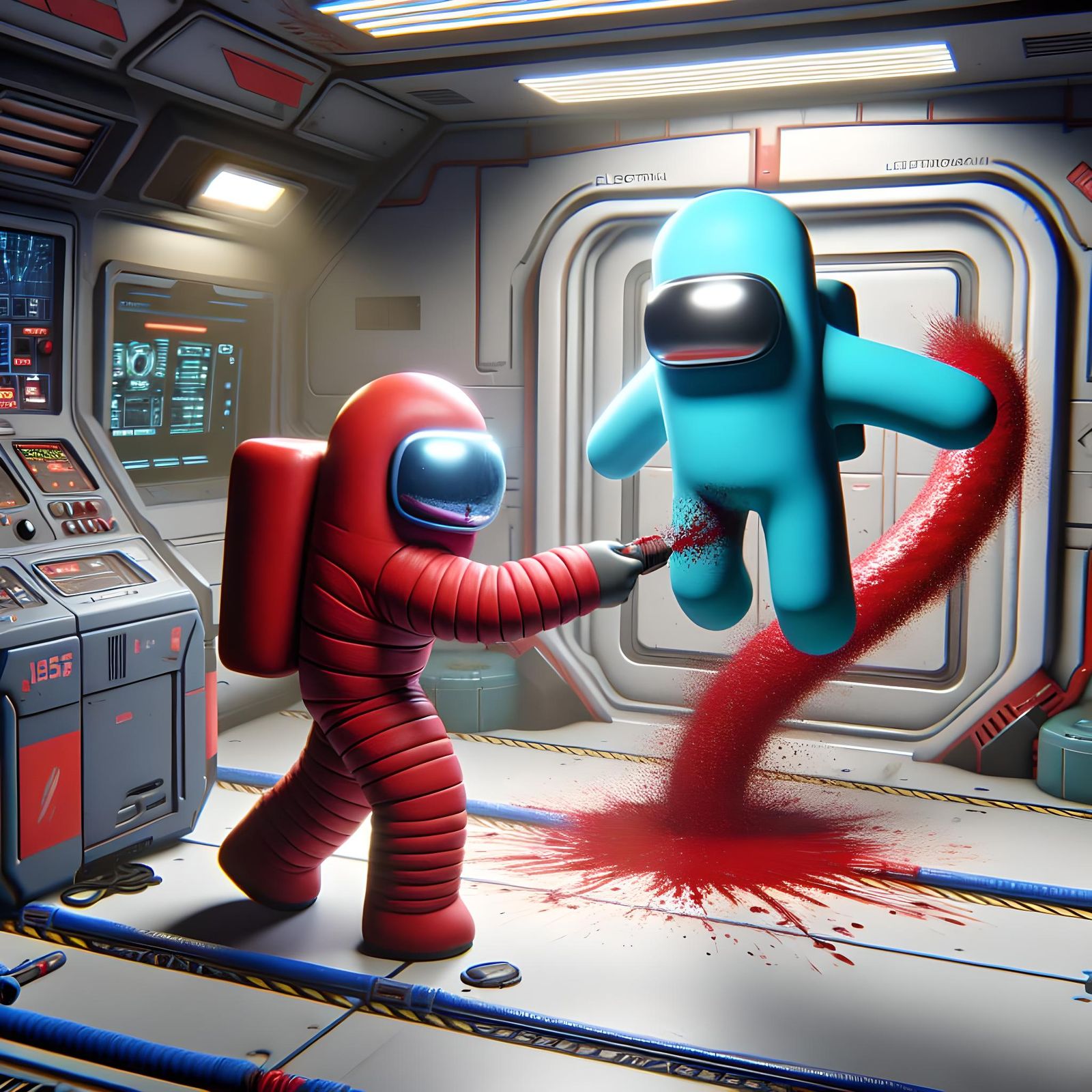 Among Us Style Attack in Space Station Electrical