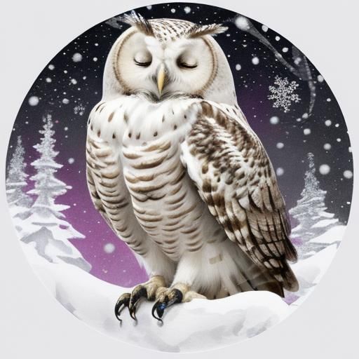 Fluffy Owl in Fractal Post-Impressionism