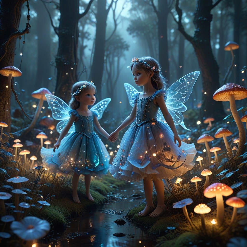 Magical Forest Girls in Flower Petal Dresses