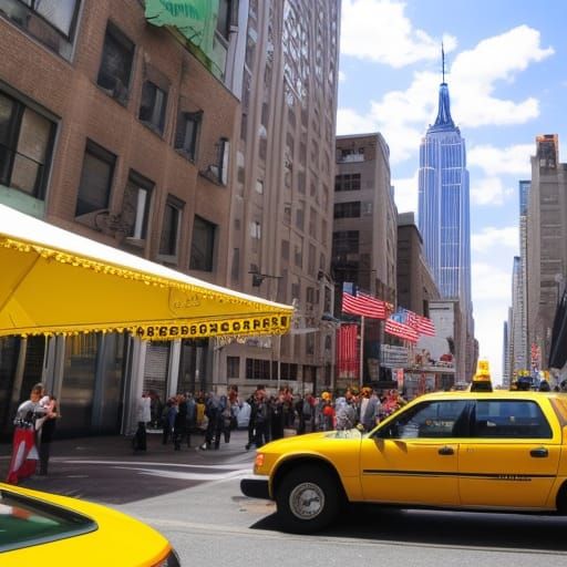 Vibrant New York Cityscape in Film Style