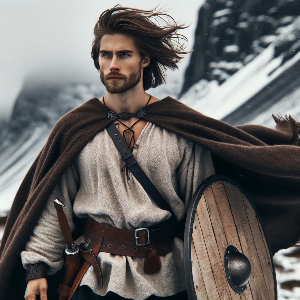 Viking Warrior in Northern Wilderness