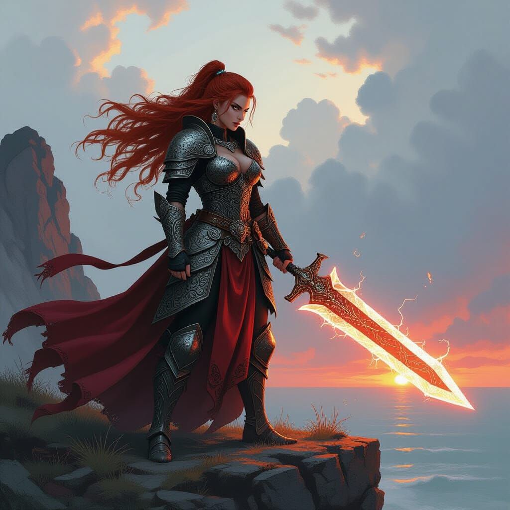 Celtic Queen with Claymore, Anime Style