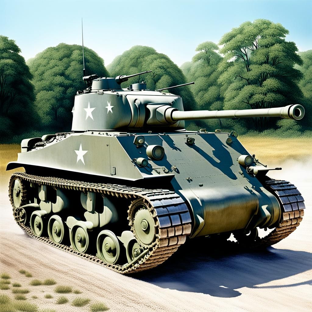 M4 Sherman Tank in Natural Lighting