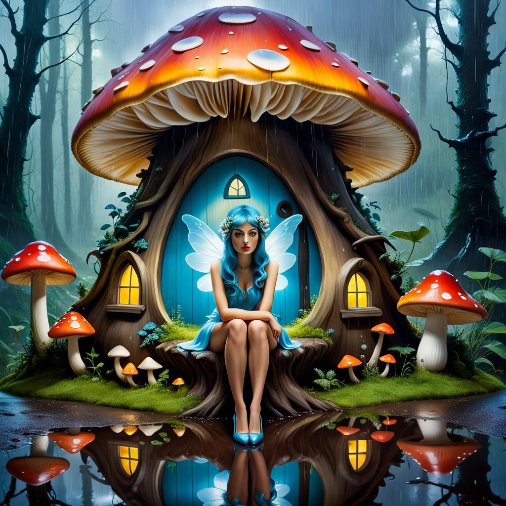 Fairy in Rainstorm: Surreal Macro Photography