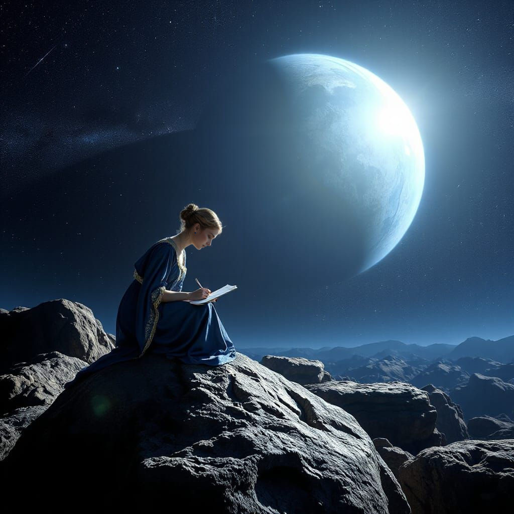 Ancient Greek Noblewoman Writes in Cosmic Isolation