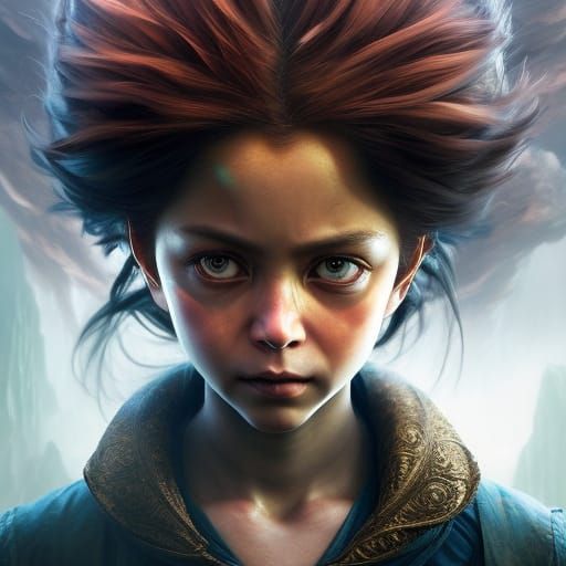 Soulful Phoenix Portrait in Pop Art Style