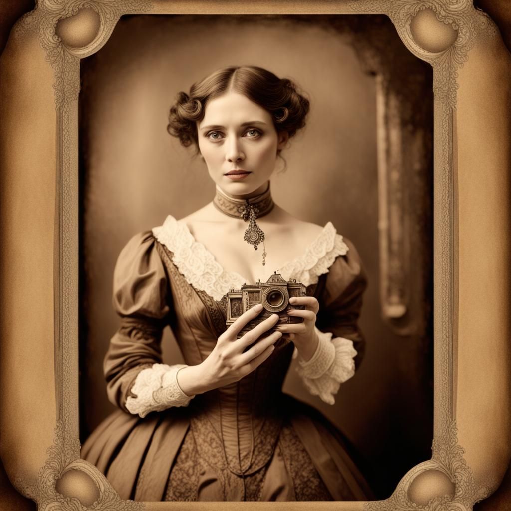 Victorian Woman in Sepia Photograph