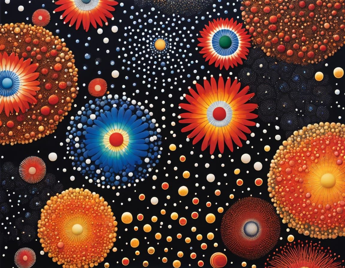 Surreal Landscape with Swirling Abstract Patterns