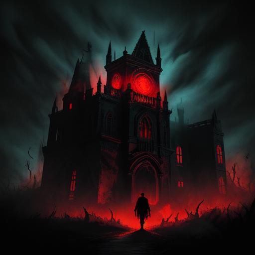 Mr. Rogers Horror Mashup in a Dark Oil Painting