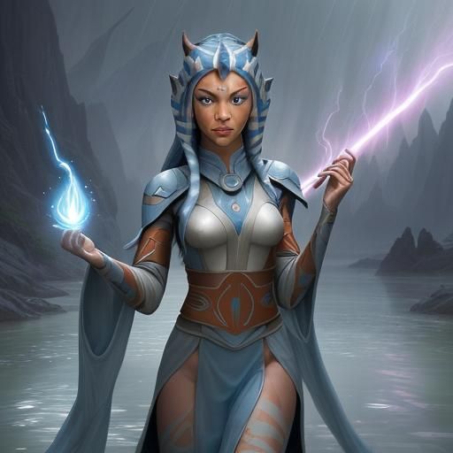 Ahsoka as Avatar with Flowing Elements