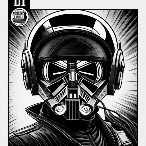 TIE Fighter Pilot in Comic Book Style