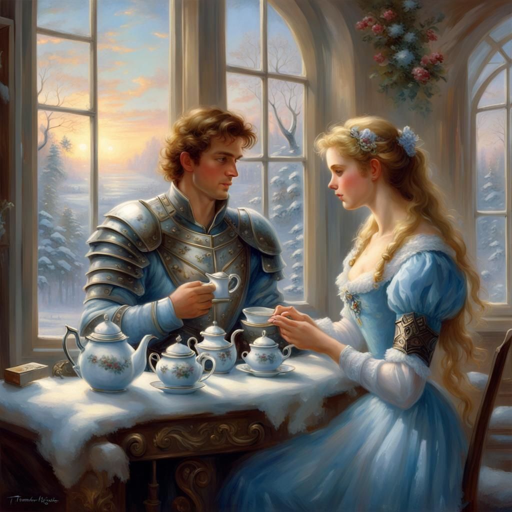Ethereal Fantasy: Tea Service in Winter