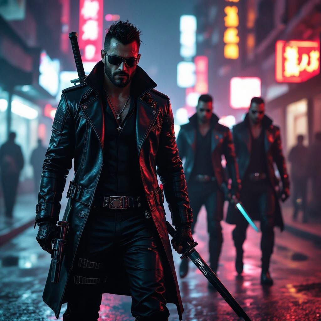 Cyberpunk Hit-Squad with Sharp Swords