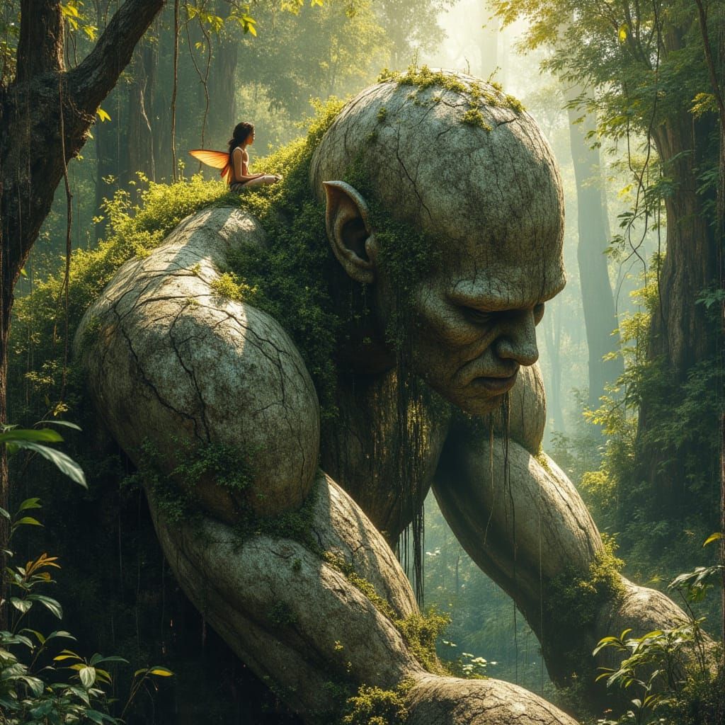 Ancient Golem Awakens With Fairy Companion in Jungle Temple