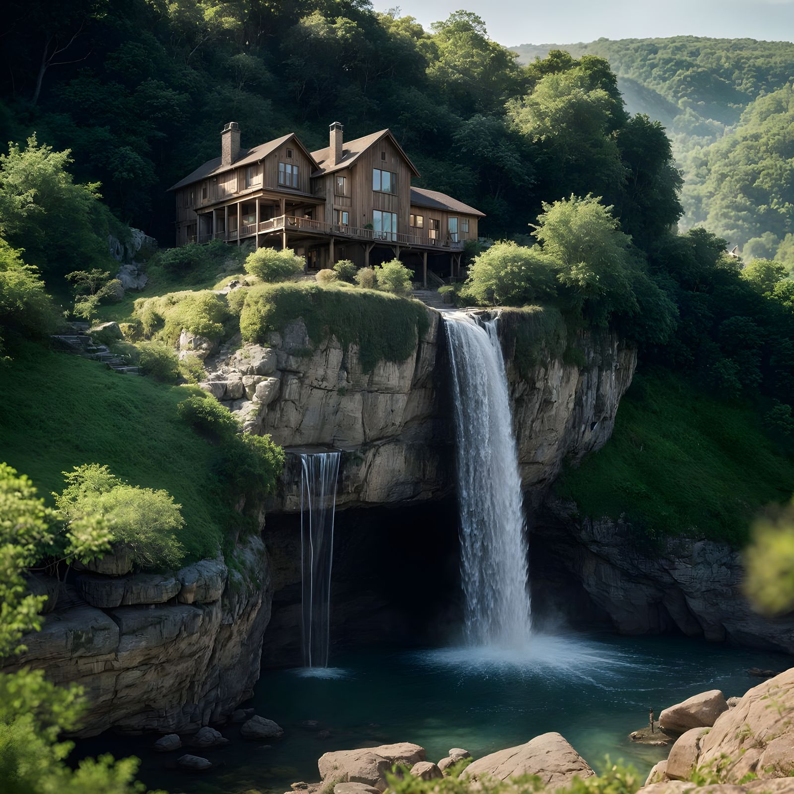 Surreal Cliffside Abode on Watering Hole Edge