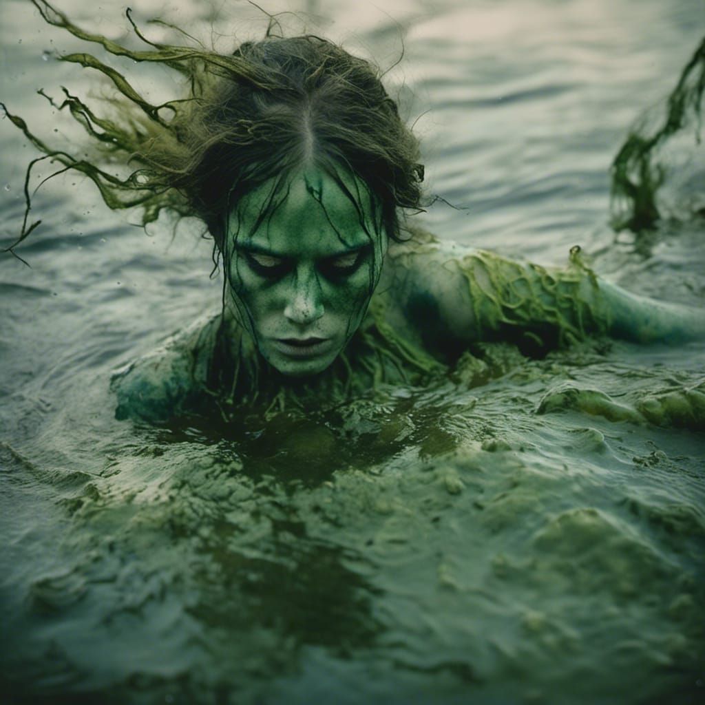 Vengeful Green Mermaid Rising from Yazoo River