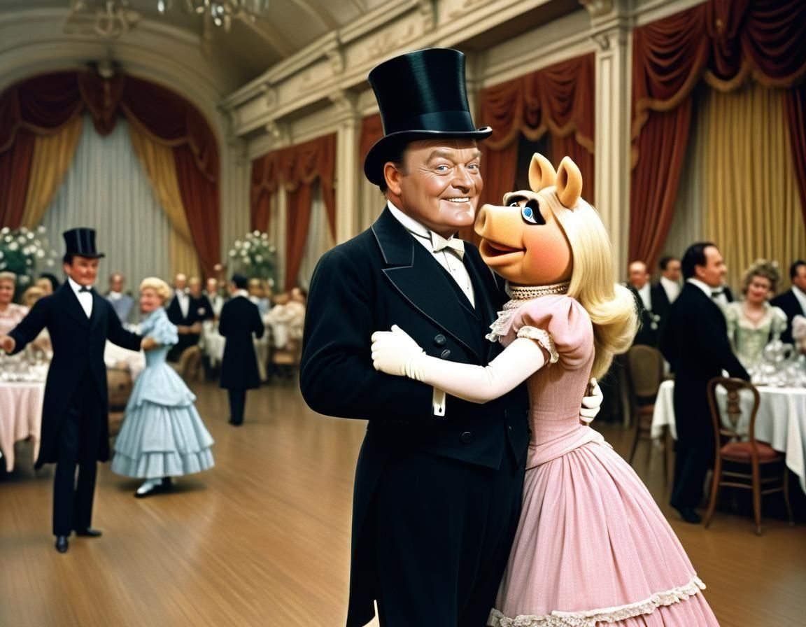 Bob Hope and Miss Piggy Waltzing in Victorian Era
