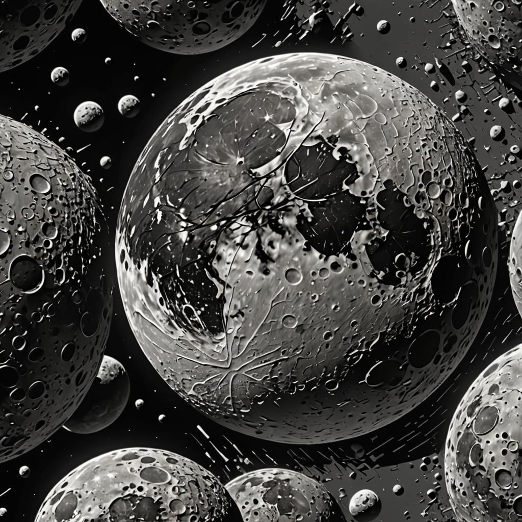 Realistic Black and White Moon Rendering