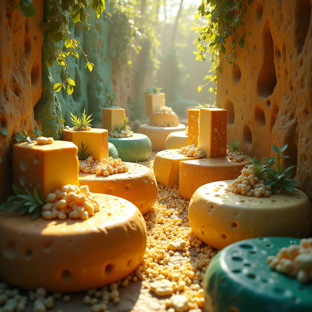 Cheese Maze: A Surreal Matte Painting