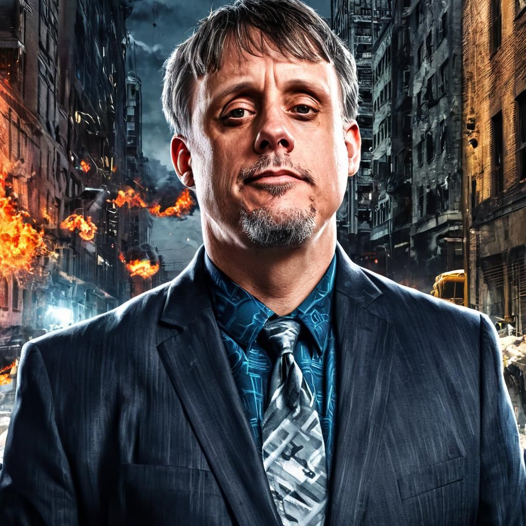 Heroic Superhero Portrait in Comic Book Style