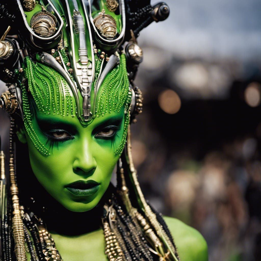 Alien Fashion Show in Biopunk Style