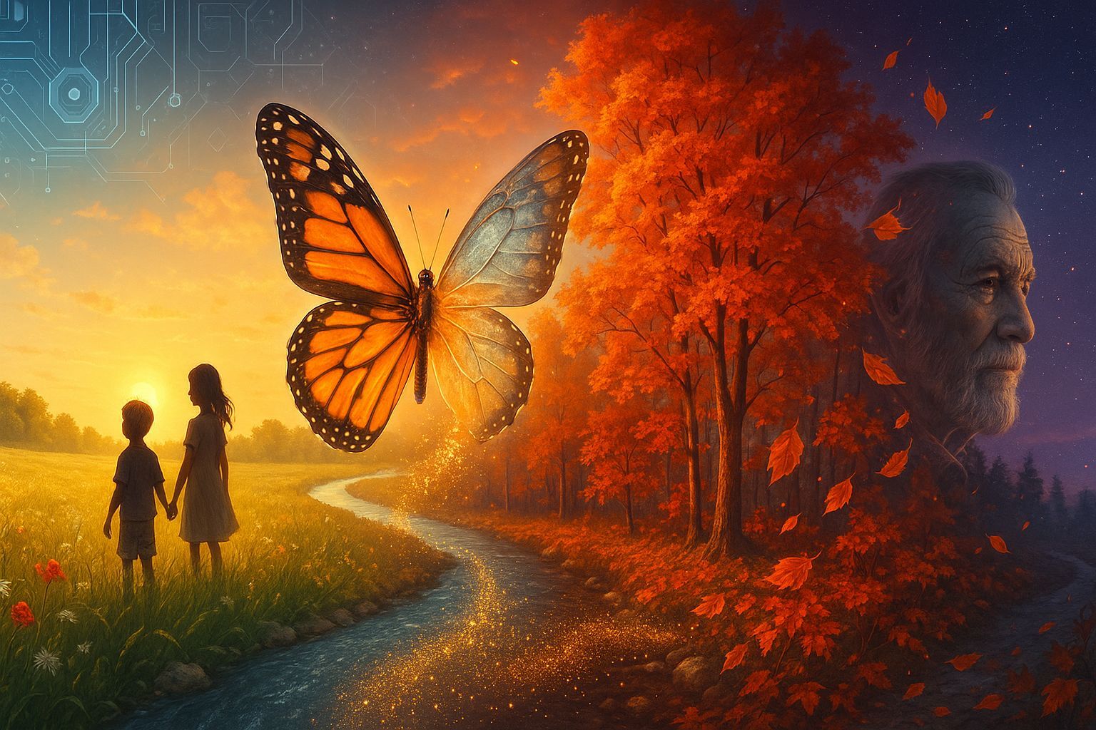 Autumnal Transition: A Digital Landscape Banner