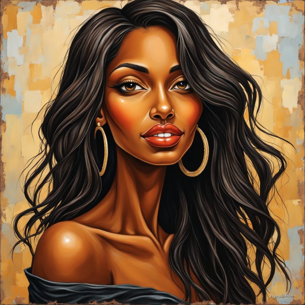 Abstract Portrait of a Woman in Neo-Impressionist Style