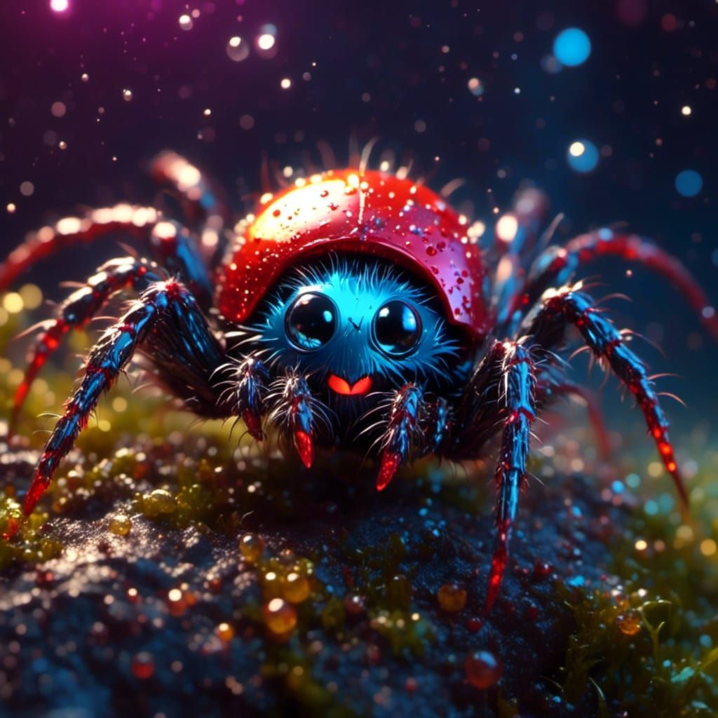 Adorable Chibi Spider Illustration
