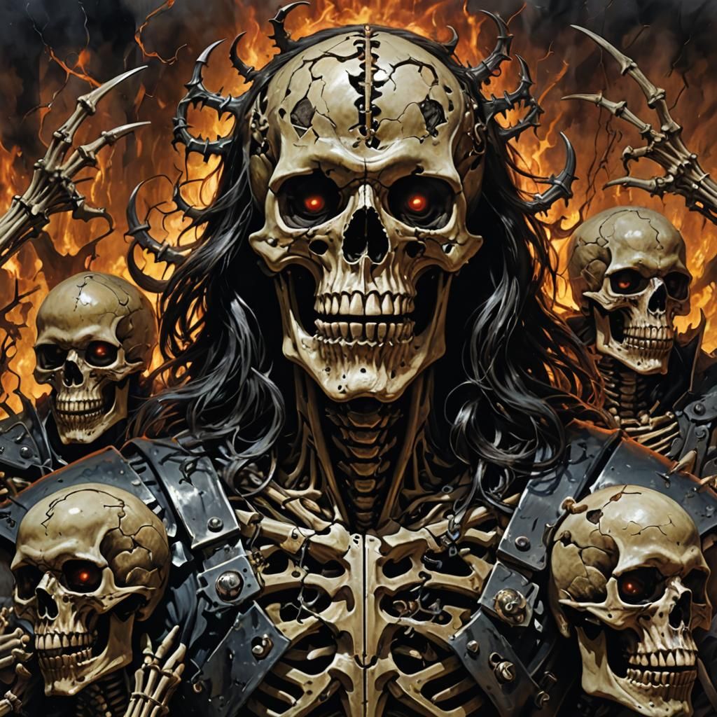 Sinister Metal Album Cover Art in Dark Fantasy Style